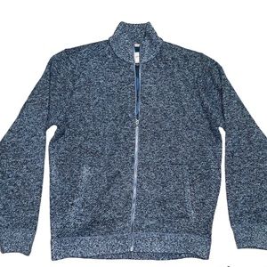 Blue RHINELAND FULL-ZIP FLEECE-LINED SWEATER (Large)